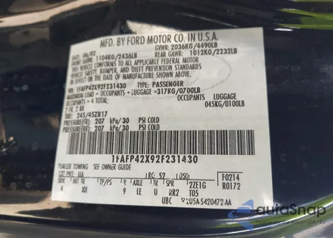 2002 Ford Mustang Gt from USA, damaged, VIN 1FAFP42X92F231430